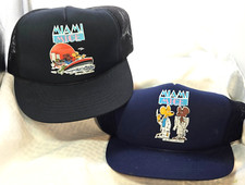 Designer Award '80s Miami Mice Mesh Trucker Hats/Caps - Two-Black/Blue NEW