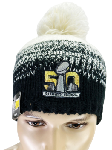New Era Women's Super Bowl 50 Polar Dust Knit - Black/White, One Size Fits All - Picture 1 of 9