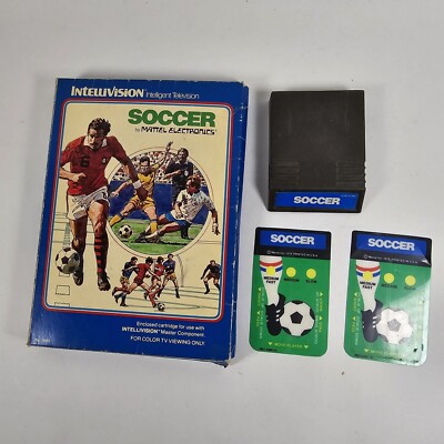 Soccer Intellivision Spiel verpackt mit Overlays Handbuch fehlt