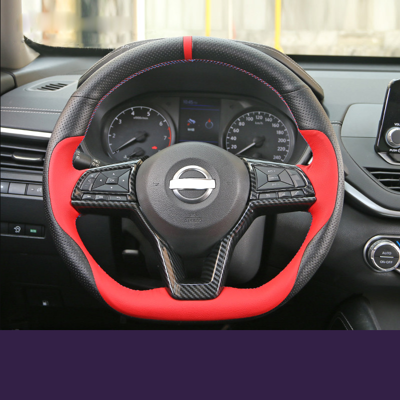 Carbon Fiber Inner Steering Wheel Cover Trim For Nissan Teana Altima