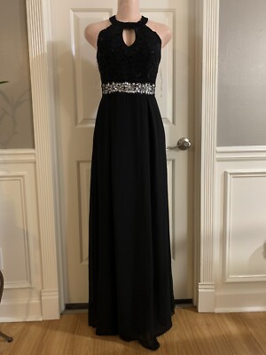 black halter maternity dress Pinkblush Black Pleated Maternity Halter Dress Large main image 1