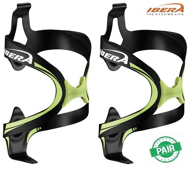 IBERA Alloy Bike Bicycle Water Bottle Cage Drink Mount Holder PAIR BLACK B-BC12