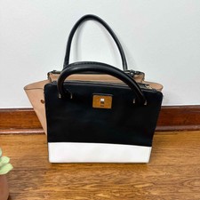 Melie Bianco White Tan & Black Vegan Leather Crossbody Bag Orig $150