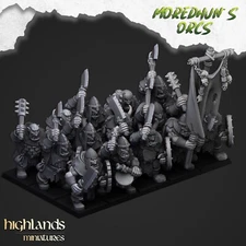 10 Orc Warriors with Hand Weapons - Highlands Miniatures 28mm