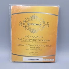 Foilman Candy Chocolate Bar Foil Wrappers Gold Foil Sheets 6 x 7.5" In.