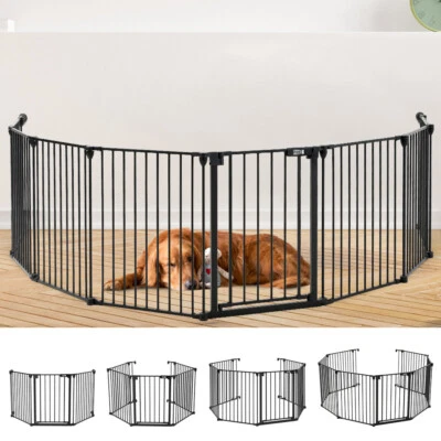 DAILYDEALS-DIRECT Folding Pet Gate Stair Doorway Dog Fence Safety Barrier Divider Safe SecureGuard
