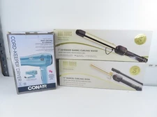 HOT TOOLS CURLING IRON 1” & ¾” AND CONAIR HAIR DRYER *READ* WORKS! (LOT OF 3)