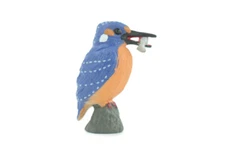 Kingfisher Bird Model, Fishing, Realistic Hand Painted Rubber Toy 2" CH738 BB184