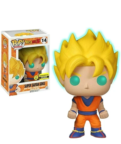 Funko Pop Dragon Ball Z Super Saiyan #14 Goku Glow in the Dark EE Exclusive New