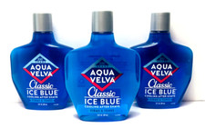 Lot of 3 Aqua Velva Classic Ice Blue Cooling After Shave 7 oz Each Firms Tones