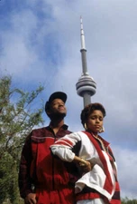 Rapper Michie Mee and DJ L.A. Luv appear in a portrait taken on J - Old Photo 11