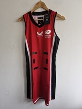 Castore Saracens Mavericks Netball Away Dress Tall Size 10 Red 32 Waist Workout
