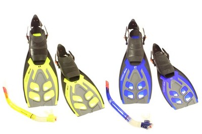 Salvas  Set Schnorchel Flossen Tauchen Schnorcheln Taucherflossen MASKE FEHLT