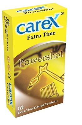 Carex | Powershot Extra Time Condoms Dotted | Pack Of 2 | 10s each Free shipping