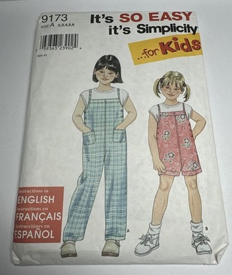 Simplicity Patterns 9173. Child s Overalls & Knit Top. NOS UNCUT Patters!