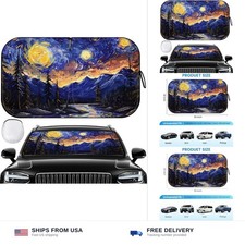 Foldable Windshield Sun Shade for Car 240T Reflective UV and Heat Shield wi...