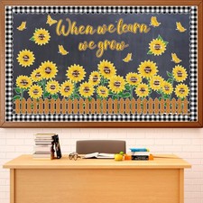 Spring Sunflower Bulletin Board Classroom Decoration Set Spring Sun Flower Cu...