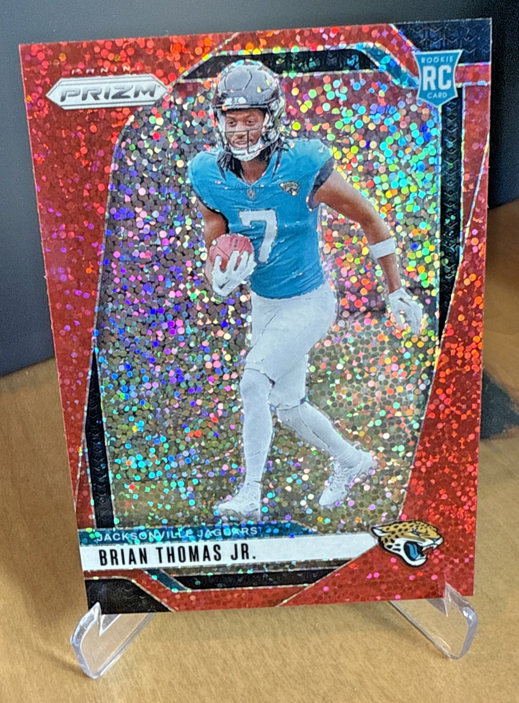 Brian Thomas Jr 2024 Panini Prizm #314 Red Sparkle Rookie RC