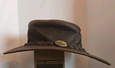 Jacaru Brown Leather Australian Outback Hat Made in Australia Water Resistant