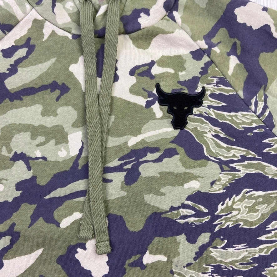 Мужская толстовка с капюшоном Under Armour Project Rock M Зеленый камуфляж Тигровая полоса День ветеранов Мужчины - Изображение 3 из 4