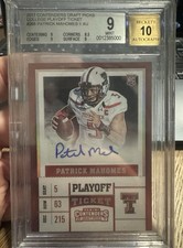Patrick Mahomes BGS 9 Auto 10 2017 Contenders Draft Picks#298 Ticket Auto RC /15
