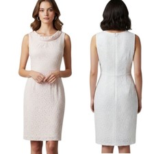 ELIE TAHARI Pale Pink Lace Eyelet Sheath Dress - Size 12