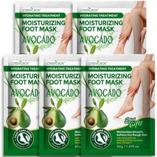 Moisturizing Foot Mask 5 Pack,Hydrating Foot Masks for Dry Cracked Feet,Moisturi