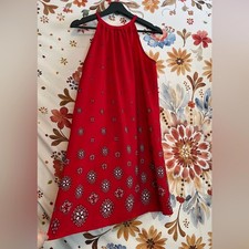 Old Navy S Red Halter Lightweight Spring Summer Date Boho City Dress Casual Fall