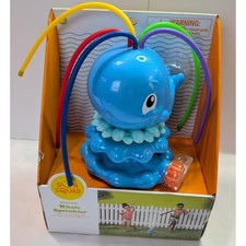 Sun Squad Spinning Whale Sprinkler Kids Blue NIB Outdoor Water Toy Wiggle Tubes