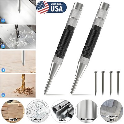 Super Strong Automatic Centre Punch Adjustable Spring Loaded Metal Drill TooL US