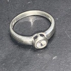STERLING SILVER .925 Lot Ring R26 Sz 8 Simple Modest Single Stone Dainty Fashion