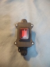 Inline Cord IP67 Rocker Switch 12V DC 20A DPST On Off w Red LED Indicator Lights