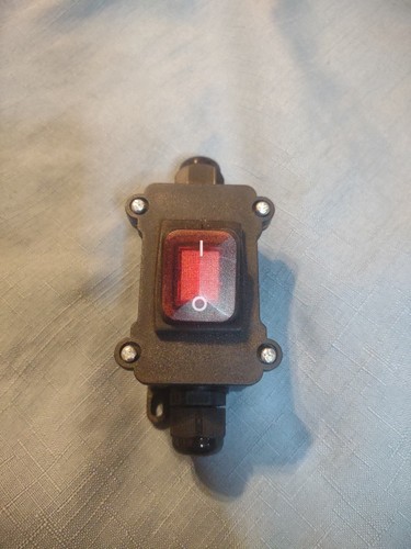 Inline Cord IP67 Rocker Switch 12V DC 20A DPST On Off w Red LED ...