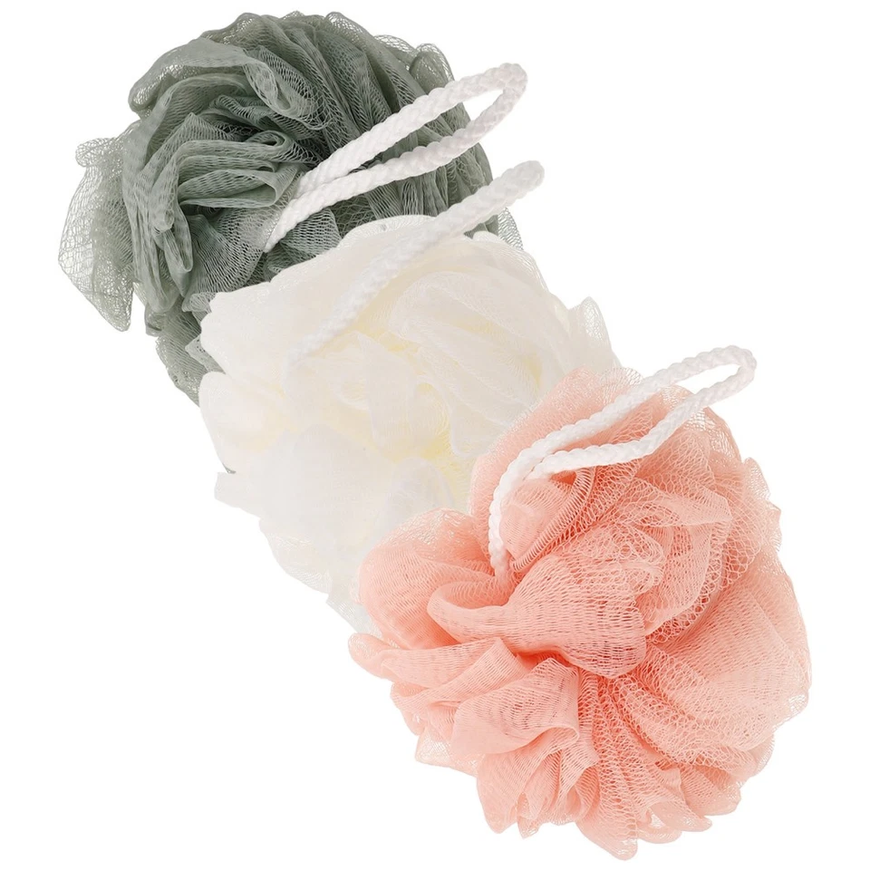 3 Pcs Mesh Bath Ball Back Scrubber Comfortable Shower Bubble Sponges - Image 3 of 4