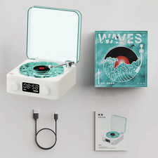 Retro Turntable Speaker with White Noise Wireless Bluetooth Vinyl Record Player