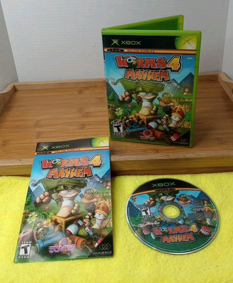 CIB Worms 4: Mayhem (Microsoft Xbox, 2005) Complete. Tested. Black Label  