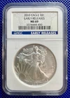 2010 ~ Silver Eagle S$1 ~ NGC MS69 ~ EARLY RELEASES ~ #3374444-450