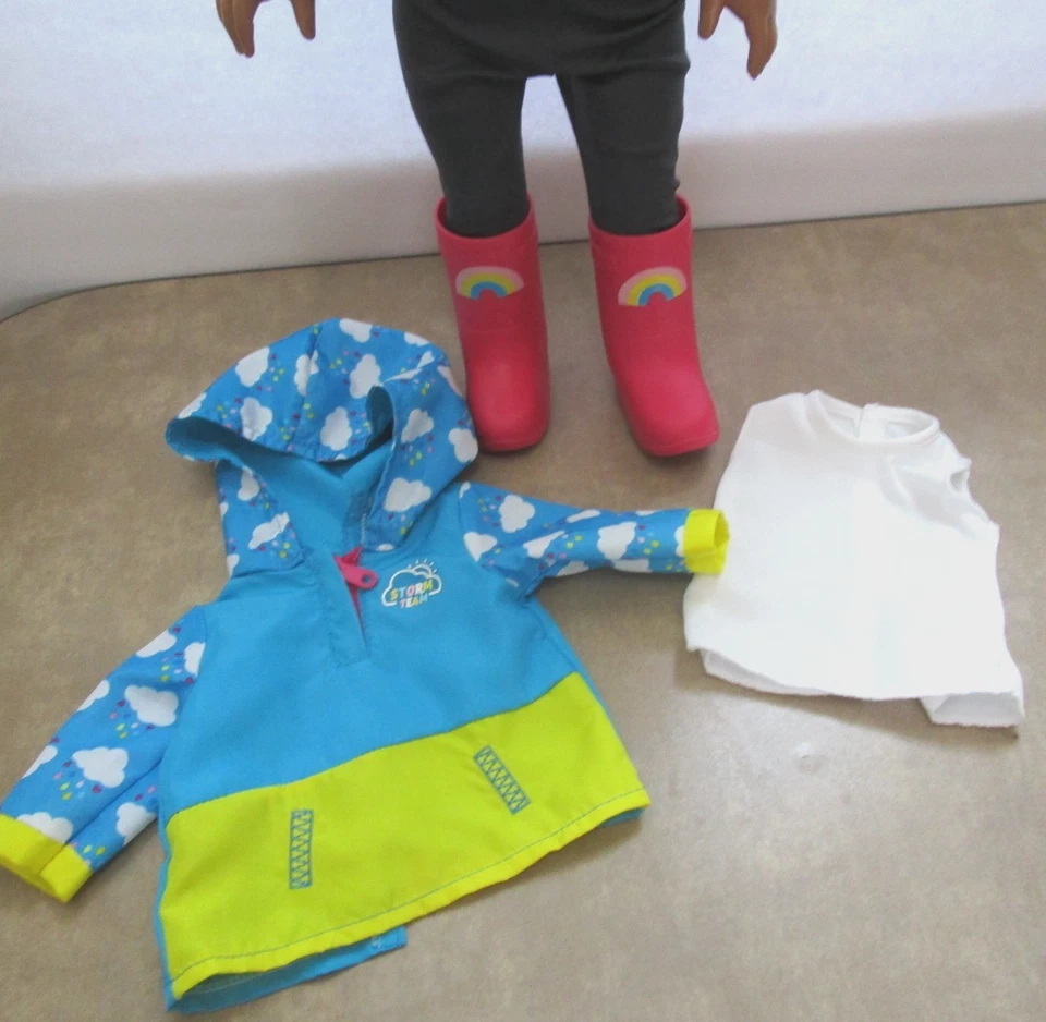 My Life Storm Team Rain Jacket Outfit w/Boots Fits 18in Dolls Our Generation Etc - Image 2 of 4