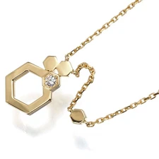 Auth CHAUMET Necklace Diamond Bee de Chaumet Honeycomb 18K 750 Yellow Gold
