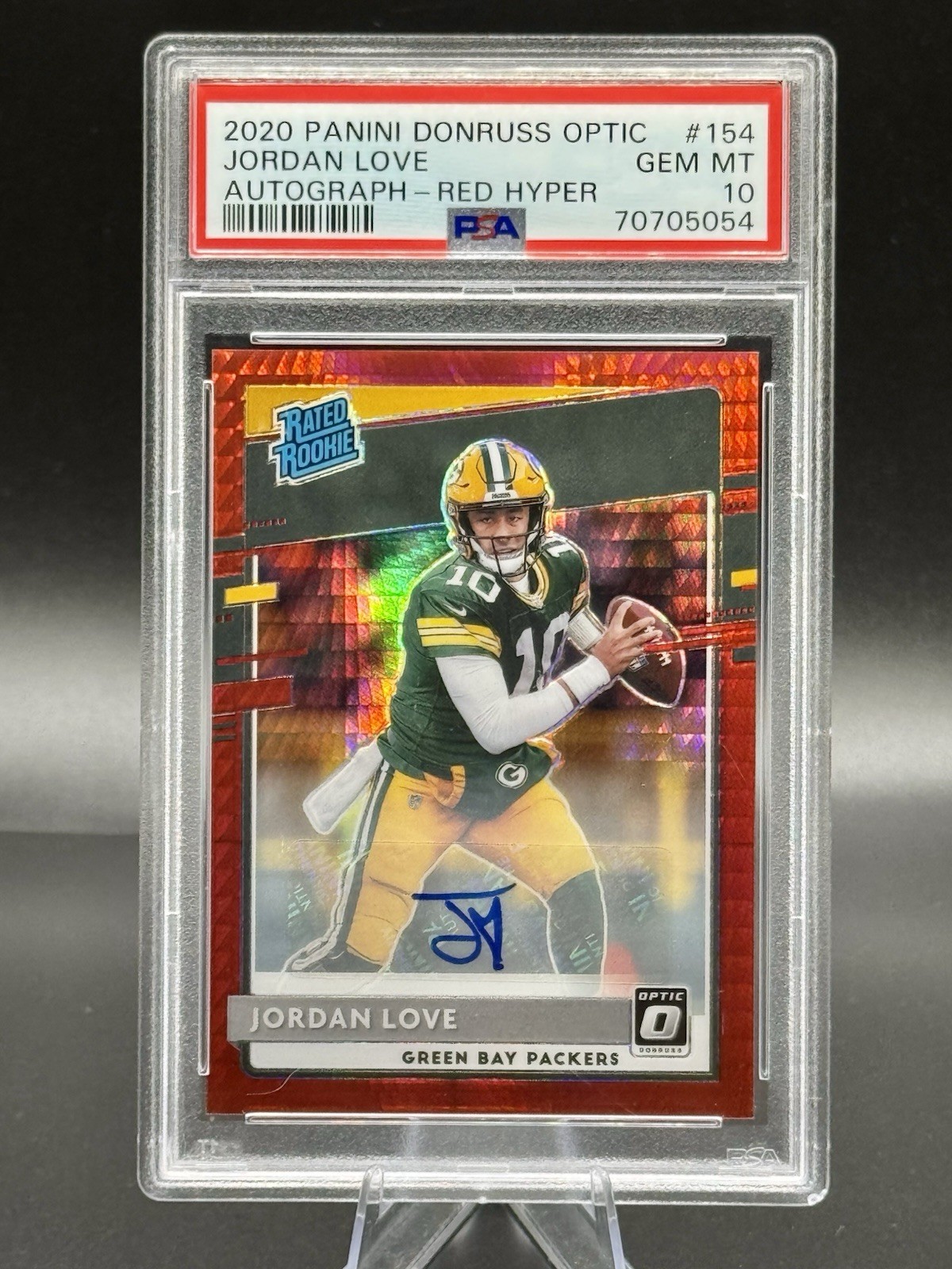 2020 Donruss Optic Jordan Love Red Hyper Rated Rookie Auto RC #154 PSA 10 GEM 🔥