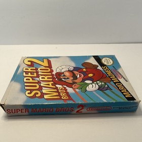 Super Mario Bros 2 NES Cartridge & Box (Authentic, Box Damage) Not tested! 