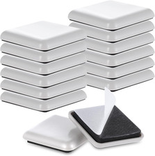 12Pcs Furniture Sliders, 1.5 Inches Self-Adhesive Furniture Sliders Pads, Square