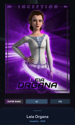 Leia Organa Purple 600cc SR - Topps Star Wars Card Trader Inception 2026