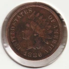 US Rare Old West 1886 Indian Head Penny Coin American Collection Shield Cent A33