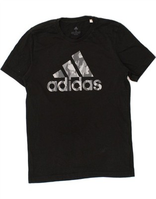Adidas Herren Grafik T-Shirt Oberteil Small schwarz Baumwolle AS10