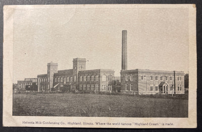 Helvetia Milk Condensing Co Highland Illinois printed 1908 Highland Cream