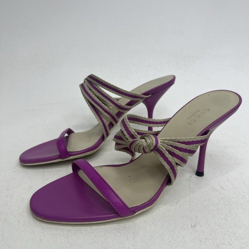GUCCI - Talons violets à lanières - Taille 7 - Fabriqué en Italie - Photo 1/9
