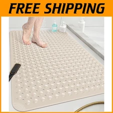 Extra Large Shower Mat 47"x 32", Non Slip, Drain Holes, Cups