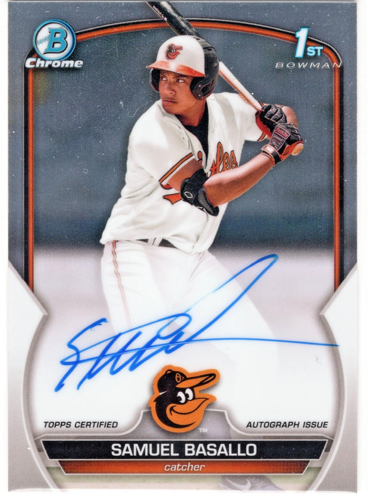 2023 Bowman Chrome 1st Prospect Autographs #CPASB Samuel Basallo Orioles