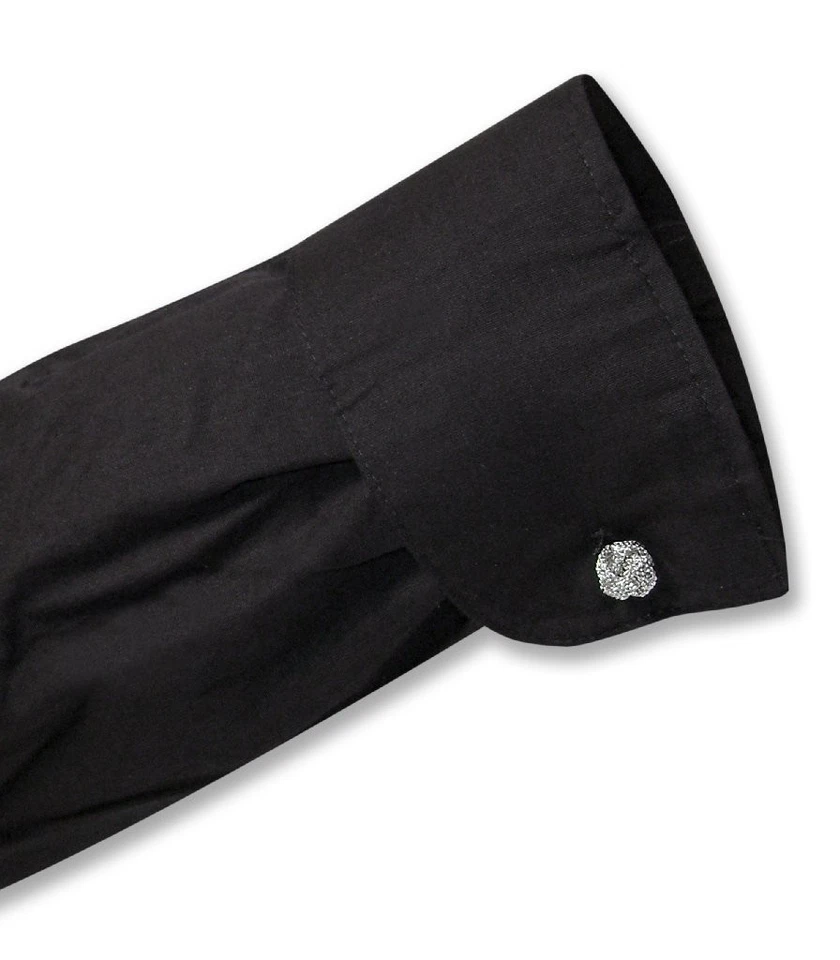 Camisa de vestir Biagio para hombre 100 % ALGODÓN color NEGRO liso talla 16 36/37 Foto 3 de 4